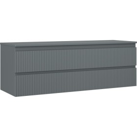 MEXEN/S - Rivel koupelnová skříňka pod umyvadlo 140 cm s deskou, 2 zásuvky, reliéf , grafit mat 91A20-14047-2-BFFC66