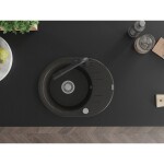 MEXEN/S - Kevin granitový dřez s odkapávačem včetně baterie Duero, černá/zlatá metalik 6517-75-671600-70