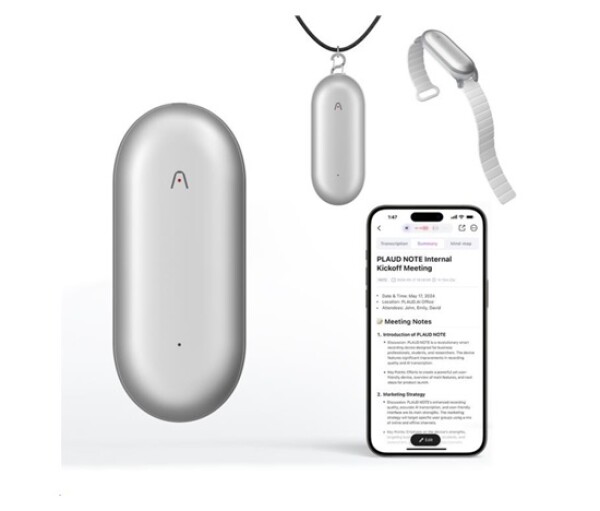 PLAUD Note Pin Silver - AI hlasový záznamník (2025) EDF_1895094