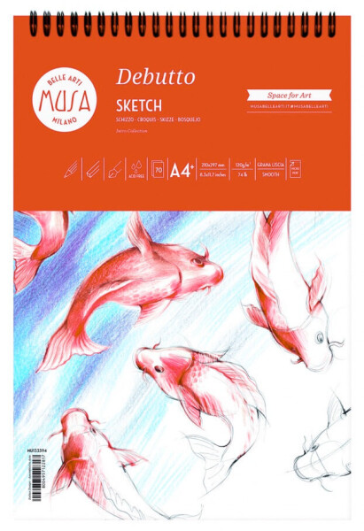 Musa Debutto Sketch blok A4 120 g/m2 70 listů kroužková vazba