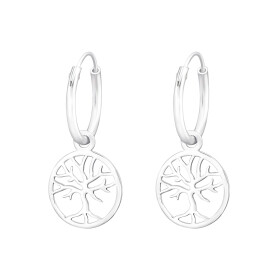 LUNICA Kroužkové náušnice STŘÍBRNÝ STROM 0381