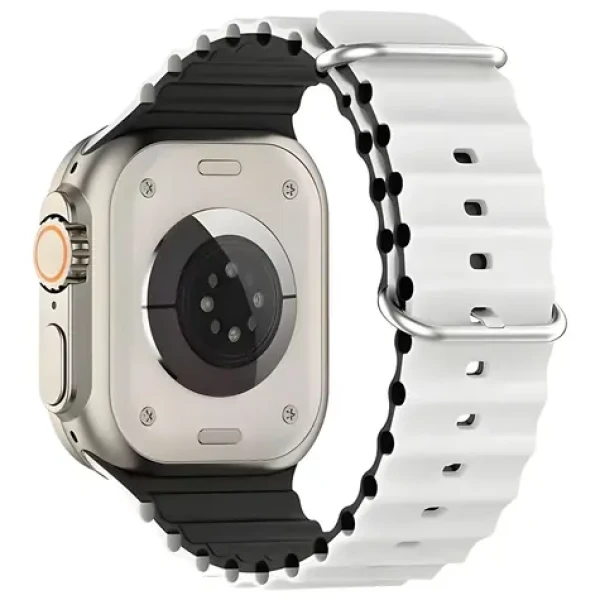 Beline Silicone Waves bílo-černý / Řemínek pro Apple Watch / 38/40/41 mm