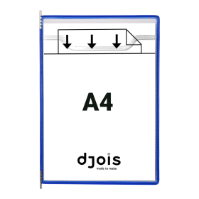 Djois závěsný rámečeks kapsou, velkoobjemový - Fold´up, A4, otevřený shora, modrý, 5 ks