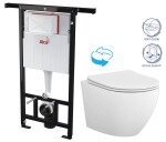 Předstěnový instalační systém bez tlačítka + WC CERSANIT DESSE VORTEX /VÍROVÉ SPLACH/ + SEDÁTKO AM102/1120 X ES1