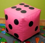 FRONTI Dětský taburet KOSTKA 40 cm - růžová + černá