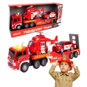 MalPlay Hasičský transportér s helikoptérou a autem