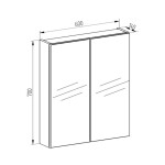 Mereo Aira, Mailo, Opto, Vigo, Ponte koupelnová galerka 60 cm, zrcadlová skříňka, dub Riviera CN716GR