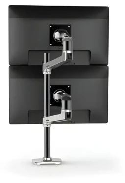 Ergotron LX Dual Stacking Arm Tall Pole stříbrná / Stolní držák s ramenem pro dva LCD / max. 40" / flexibilní (45-549-026)
