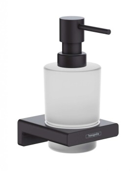 HANSGROHE - AddStoris Dávkovač mýdla s držákem, matné sklo/černá mat 41745670