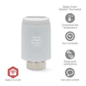 Nedis Řízení Radiátorů SmartLife / Zigbee 3.0 / Napájení z baterie / LED / Android iOS (ZBHTR20WT)