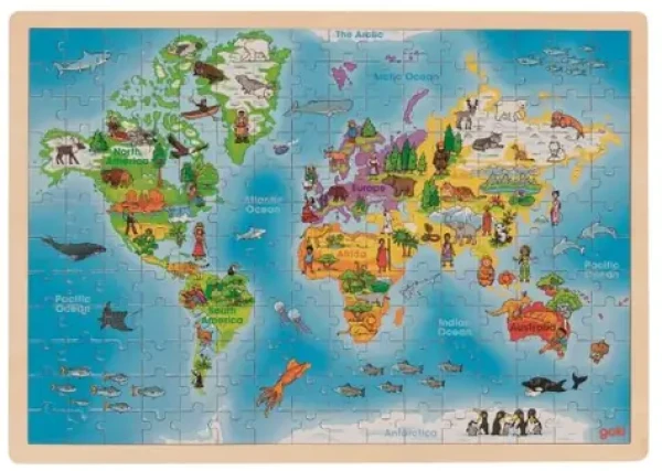 GOKI Dřevěné puzzle Náš svět