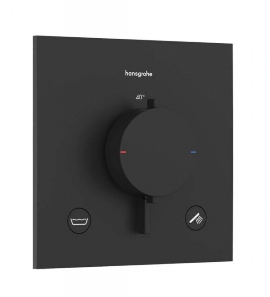 HANSGROHE - Ecostat Comfort E Termostatická baterie pod omítku, pro 2 spotřebiče, matná černá 33716670