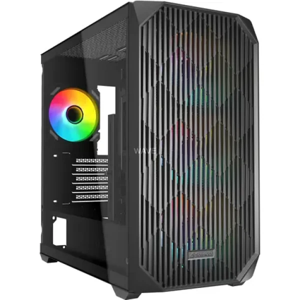 Sharkoon MK3 RGB černá / Micro ATX / 2x USB 3.2 / 1x USB-C / 4x 120mm / bez zdroje / průhledná bočnice (4044951041749)
