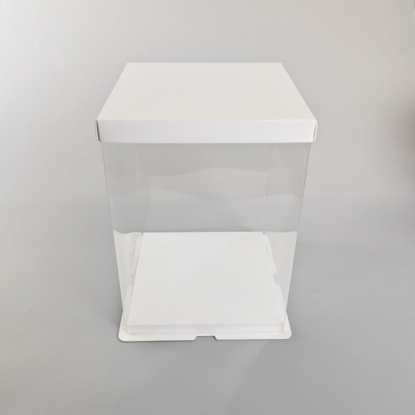 Cake star dortový box bílý hranatý 26x26x31cm - bez stuhy