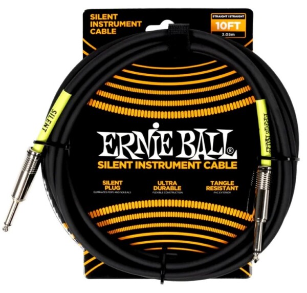 Ernie Ball Classic Silent Instrument Cable Straight/Straight 10ft Blac
