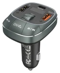 Vention černá / Autonabíječka s FM transmitterem / 3x USB (USB-C + 2x USB-A) / USB-C PD 30W / QC3+ (FFLB0)