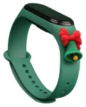 Hurtel Strap Xmas tmavě zelená / Řemínek / Xiaomi Mi Band 3/4 / s rolničkou