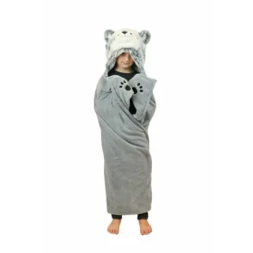 Cozy Noxxiez Husky - hřejivá deka s kapucí se zvířátkem a tlapkovými kapsami / od 3 let (20-BL802)