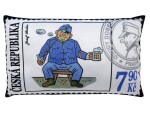 Švejk s půllitrem - poštovní známka/ Polštář 30x18cm - Josef Lada
