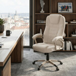 Kancelářské křeslo, houpací mechanismus, béžová látka, KA-C713 CRM2