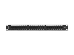 Lanberg 24 port 1U / Patch panel / 19" / Cat.6 UTP / černý / s organizérem kabelů (PPU6-1124-B)