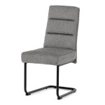 Židle jídelní, taštičkové pružiny v sedáku, madlo na opěráku, světle šedá látka, černý kov