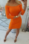 Pruhované vypasované šaty oranžové neonové UNI