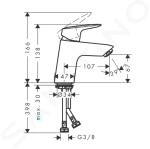 HANSGROHE - Xelu Q Umyvadlo 80x48 cm, bez přepadu, 2 otvory pro baterii, SmartClean, bílá 61025450