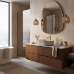 REA - Umyvadlo na desku Nicoletta Beige REA-U7346