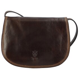 Stylová v pevném provedení dámská kožená crossbody Sajmon, tmavě hnědá