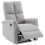 Relaxační křeslo, manuální ovládání, světle šedá látka