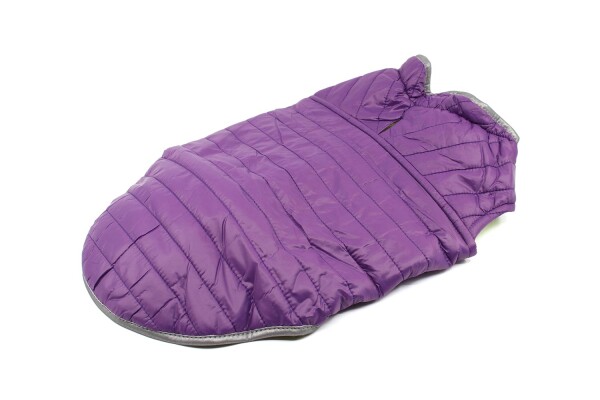 Sonda oboustranný obleček pro psa Barva: Fialovo-zelená, Délka zad (cm): 23, Obvod hrudníku: 26 - 38 cm