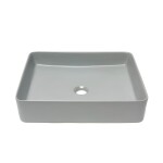 Umyvadlo na desku SAT Infinitio 50x40 cm šedá mat bez přepadu SATINF5040LGRM SATINF5040LGRM