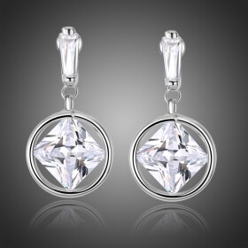 Náušnice Swarovski Elements Ava, Bílá/čirá