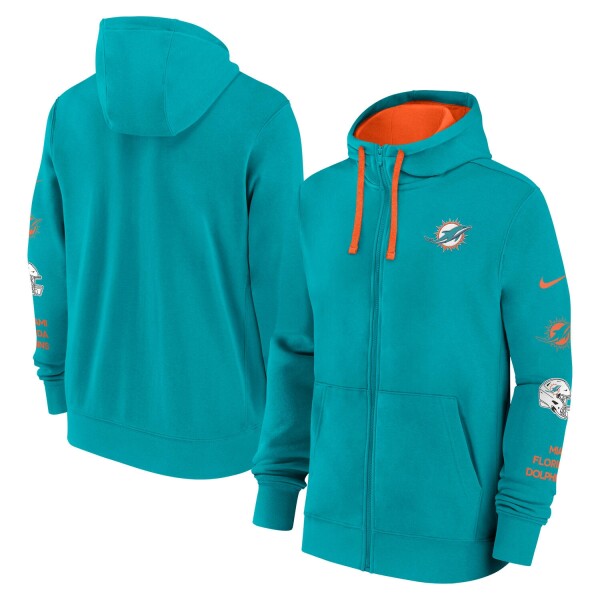 Nike Pánská mikina Miami Dolphins NFL Full-Zip Club Fleece Hoodie Velikost: S
