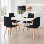 Jídelní židle, černá, sametová látka, CT-V4081 BK4