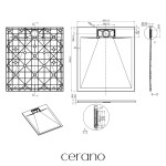 CERANO - Sprchová vanička obdélníková Enzo - SMC/minerální kompozit - strukturovaná černá matná - 100x90x3 CER-666082
