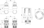 MEXEN/S - G01 středová termostatická souprava pro radiátor DN50, úhlová 1/2"x3/4", nikl W911-012-918-01