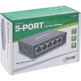 InLine 5-portový Gigabit switch / Switch / 1000 Mbit/s / bez ventilátoru / Plug Play (32305O)