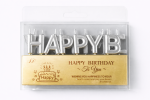 Dortové svíčky "Happy Birthday" stříbrné 13ks