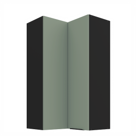 Horní rohová skříňka Aria 60x60 GN-108 2F (90°) Barva korpusu: Černá, Barva dvířek: SA - Aquamarine AFM