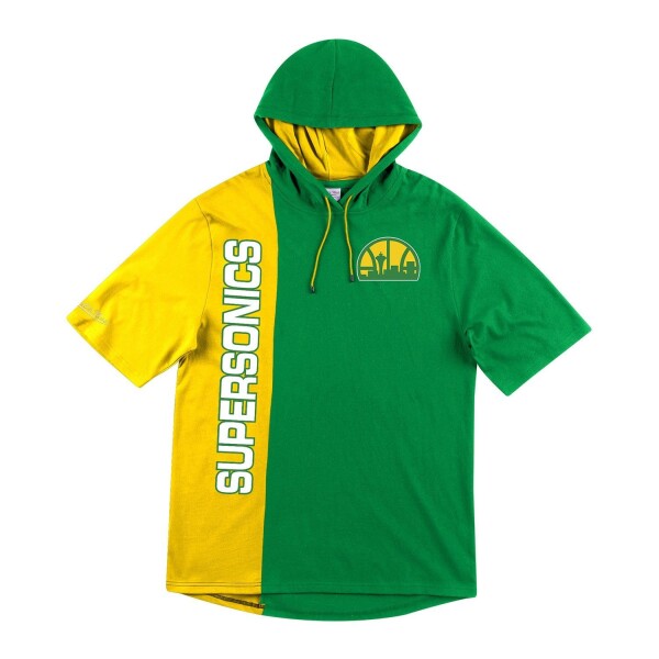 Mitchell & Ness Pánská mikina Seattle SuperSonics NBA Split Short Sleeve Hoodie Velikost: S