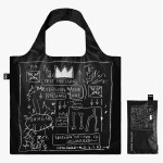 Skládací nákupní taška LOQI JEAN-MICHEL BASQUIAT Crown Black Metallic
