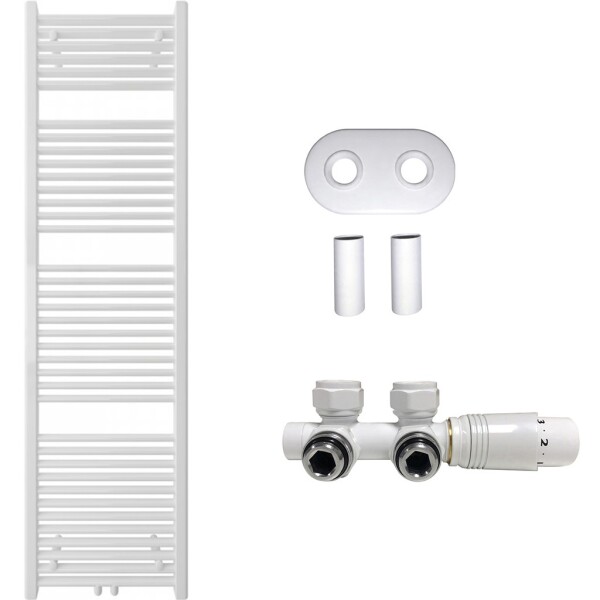 CERANO Koupelnový radiátorový set Lincoln - ústřední vytápění - středové připojení 50 mm - 559W - bílá lesklá - 1800x500 mm