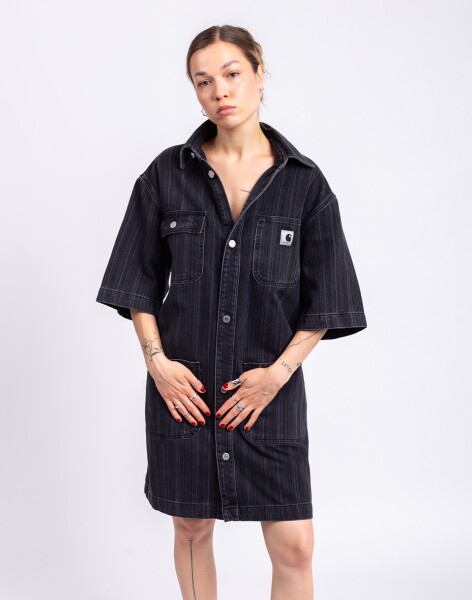 Carhartt WIP W' Rylan Dress Rylan stripe, black stone washed M