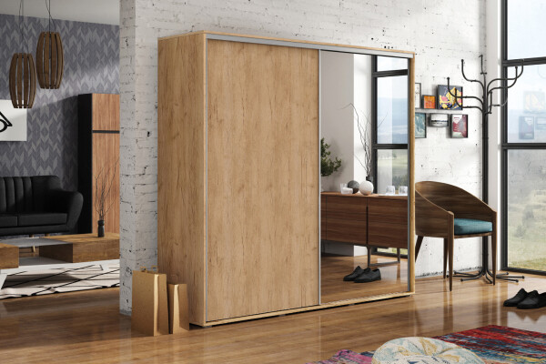 Šatní skříň Ska A20 Barva korpusu: Dub - Craft zlatý, Rozměry: 125 cm, Dveře: Dub - Craft zlatý