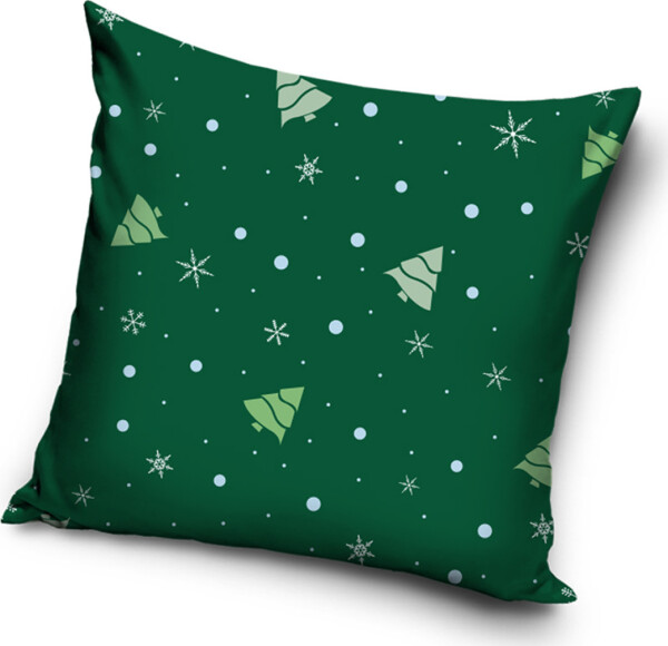 Velurový povlak na polštářek Zelené Vánoce