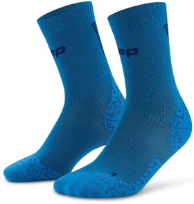 CEP dámské běžecké kompresní vysoké ponožky ULTRALIGHT 4.0 - blue/dark blue Velikost: II (Vel. chodidla 34-37)