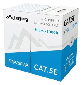 Lanberg LCF5-11CU-0305-S šedá / Síťový kabel / Cat5e / F/UTP / 305 m (LCF5-11CU-0305-S)