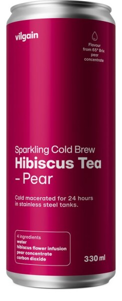 Vilgain Cold Brew ibiškový čaj – hruška sycený 330 ml